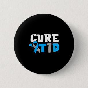 Badge Rond 5 Cm Cure T1d Sensibilisation au diabète Type 1 Ruban b
