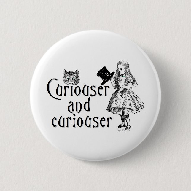 Badge Rond 5 Cm Curiouser et curieux (Devant)