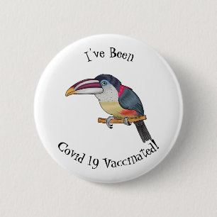Badge Rond 5 Cm Curl crested aracari bird cartoon