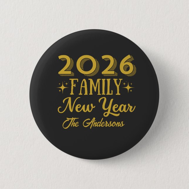 Badge Rond 5 Cm Custom 2026 Family New Year  (Devant)