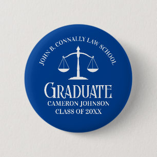 Badge Rond 5 Cm Custom Blue Law School Graduation Keepsaké