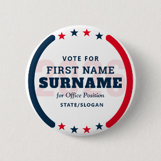 Badge Rond 5 Cm Custom Candidate Name Political Election Campaign