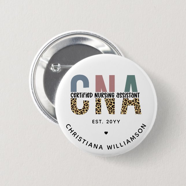 Badge Rond 5 Cm Custom CNA Certified Nursing Assistant Gifts (Devant & derrière)