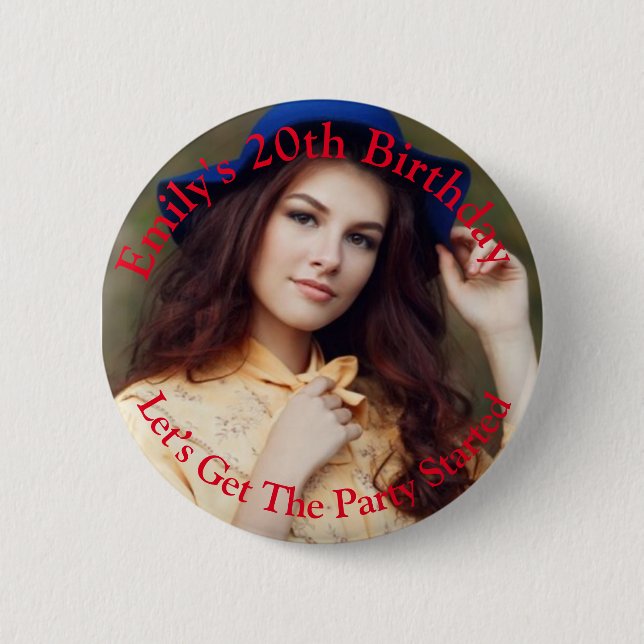 Badge Rond 5 Cm Custom Happy Birthday faisons la fête (Devant)