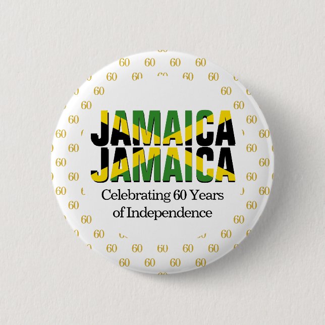 Badge Rond 5 Cm Custom JAMAICA 60th Anniversary Independence (Devant)