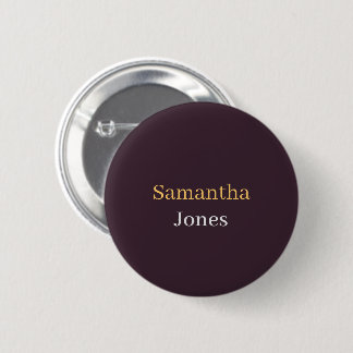 Badge Rond 5 Cm Custom name minimalist modern burgundy