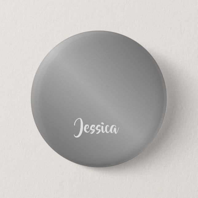Badge Rond 5 Cm Custom name silver gradient (Devant)