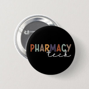 Badge Rond 5 Cm Custom Pharmacy Tech Retro Pharmacy Technician