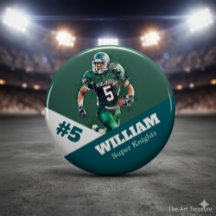 Custom photo sports button / pin football