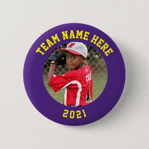 Badge Rond 5 Cm Custom Photo Sports pin / button with team name