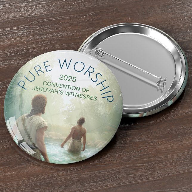 Badge Rond 5 Cm Custom Pure Worship 2025 Convention JW Gifts Pin (Créateur téléchargé)