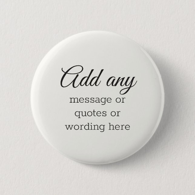 Badge Rond 5 Cm CUSTOM Simple Elegant Blanc (Devant)