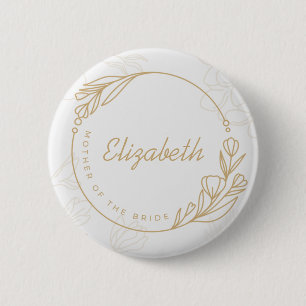 Badge Rond 5 Cm Custom Simple Floral Mère de la mariée