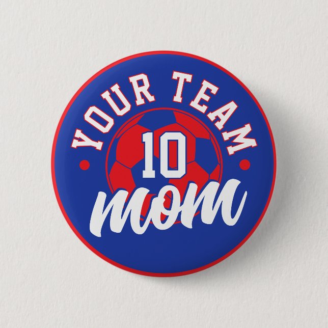 Badge Rond 5 Cm Custom Soccer Mom Button with Number (Devant)