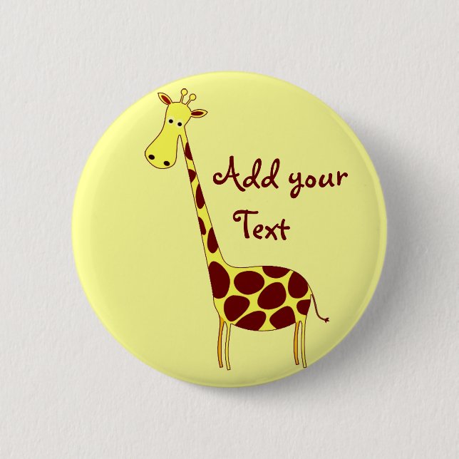 Badge Rond 5 Cm Customise-Le ! Cute Giraffe Design (Devant)