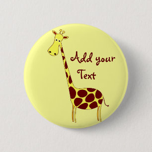 Badge Rond 5 Cm Customisez-le ! Conception mignonne de girafe