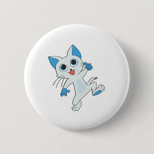 BADGE ROND 5 CM CUT JUMPING LÉGER CYAN CUISINE AUX YEUX BLEUS, ORE