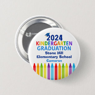 Badge Rond 5 Cm Cute 2024 Maternelle Graduation Personnalisable
