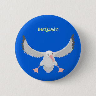 Badge Rond 5 Cm Cute albatross bird flying cartoon illustration