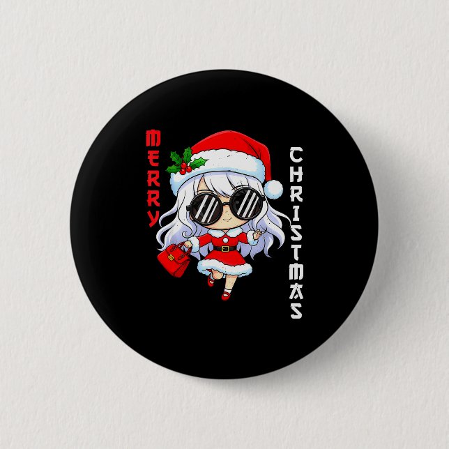 Badge Rond 5 Cm Cute Anime Christmas Pajama Outfit Funny Holiday F (Devant)