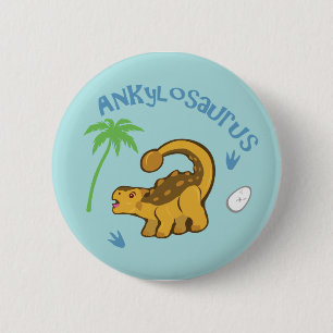 Badge Rond 5 Cm Cute Ankylosaurus