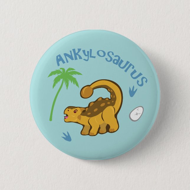 Badge Rond 5 Cm Cute Ankylosaurus (Devant)