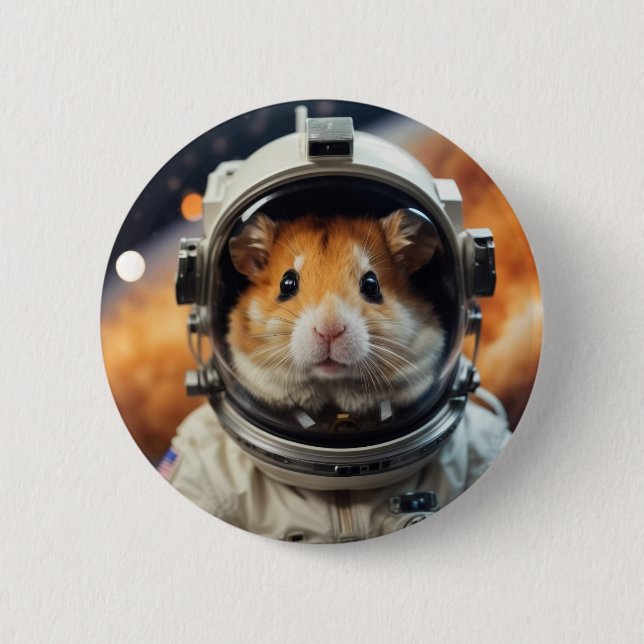 Badge Rond 5 Cm Cute astronaute spatiale Hamster (Devant)