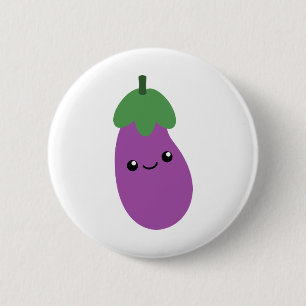 Badge Rond 5 Cm Cute aubergine