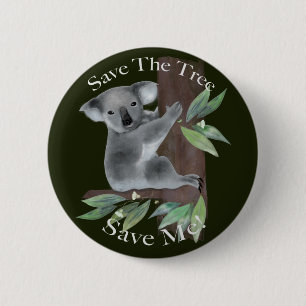 Badge Rond 5 Cm Cute Australien serrant koala