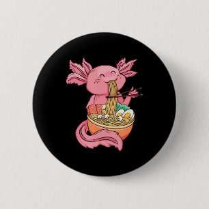 Badge Rond 5 Cm Cute Axolotl Manger Ramen Noodles Kawaii Anime Gir