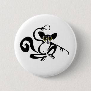 Badge Rond 5 Cm Cute AYE-AYE- Graphique animal en voie de disparit