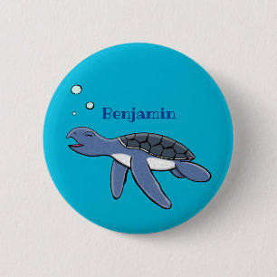 Badge Rond 5 Cm Cute baby sea turtle cartoon illustration