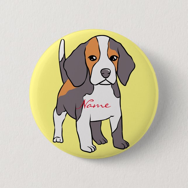 Badge Rond 5 Cm Cute Beagle (Devant)
