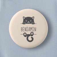 Cute Black Cat Pékin derrière Nom Personnalisé