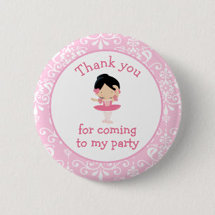 Badge Rond 5 Cm Cute Black Hair Ballerina 'Je suis allé à'