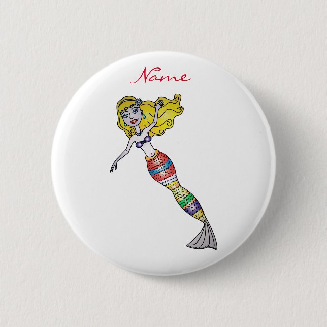 Badge Rond 5 Cm Cute Blonde Mermaid Thunder_Cove (Devant)