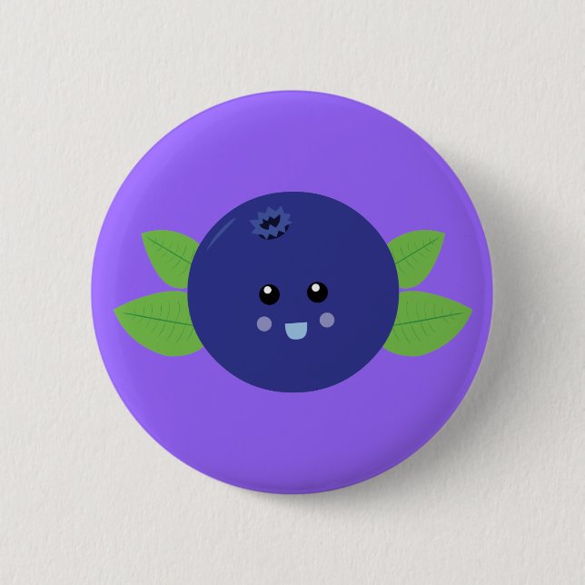 Badge Rond 5 Cm Cute Blueberry (Devant)
