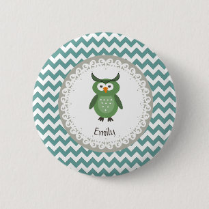 Badge Rond 5 Cm Cute Branché chic chouette girly personnalisée