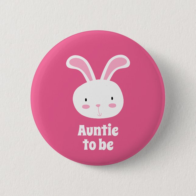 Badge Rond 5 Cm Cute Bunny Auntie to be (Devant)