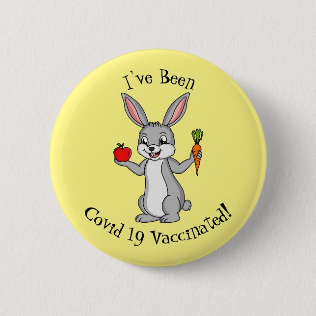 Badge Rond 5 Cm Cute bunny rabbit with vegetables (Devant)