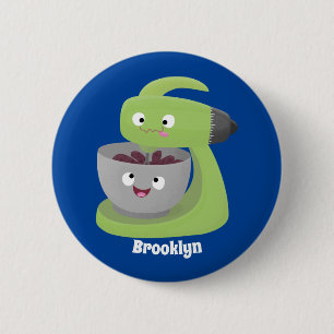 Badge Rond 5 Cm Cute cake mixer cuisine appareil dessin animé