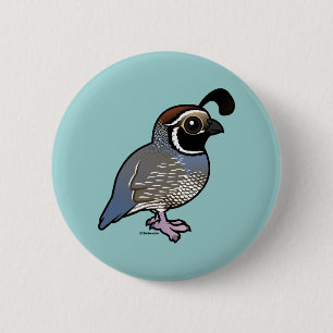 Badge Rond 5 Cm Cute California Quail