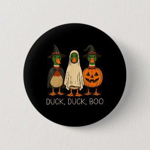 Badge Rond 5 Cm Cute Canard Canard Boo Amusant Oie Éffrayante Hall