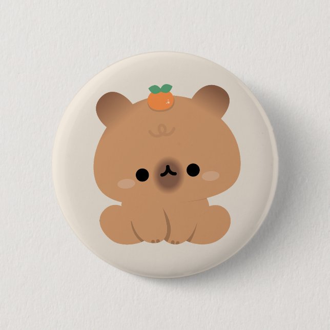 Badge Rond 5 Cm Cute Capybara (Devant)