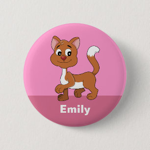 Badge Rond 5 Cm Cute caricature kitten Button