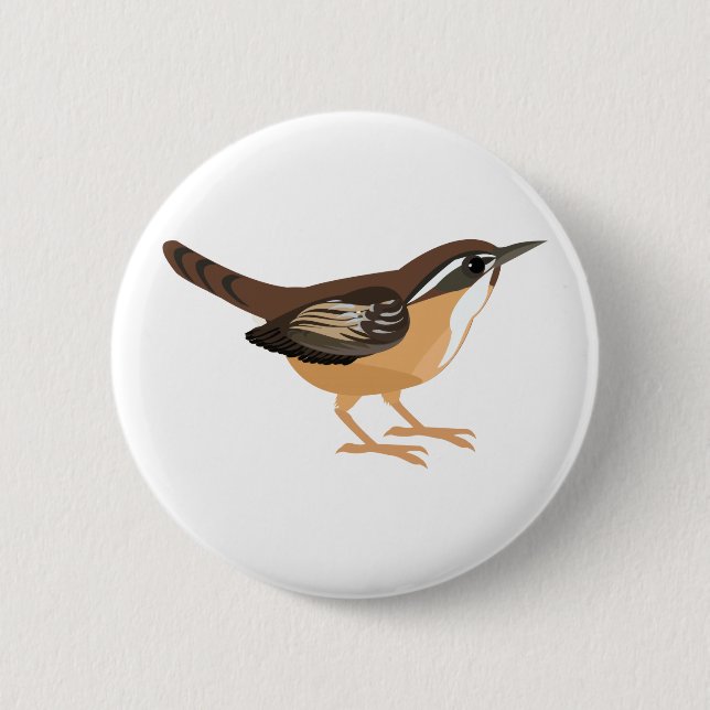 Badge Rond 5 Cm Cute Carolina Wren (Devant)