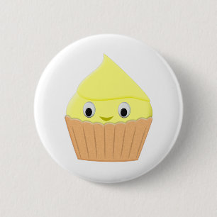 Badge Rond 5 Cm Cute Cartoon Citron Cupcake