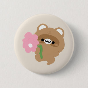 Badge Rond 5 Cm Cute castor romantique
