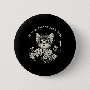 Badge Rond 5 Cm Cute Cat Rage Me Consume Drôle Sarcastique Kitten