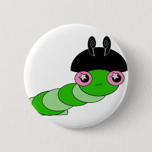 Badge Rond 5 Cm Cute Caterpillar
